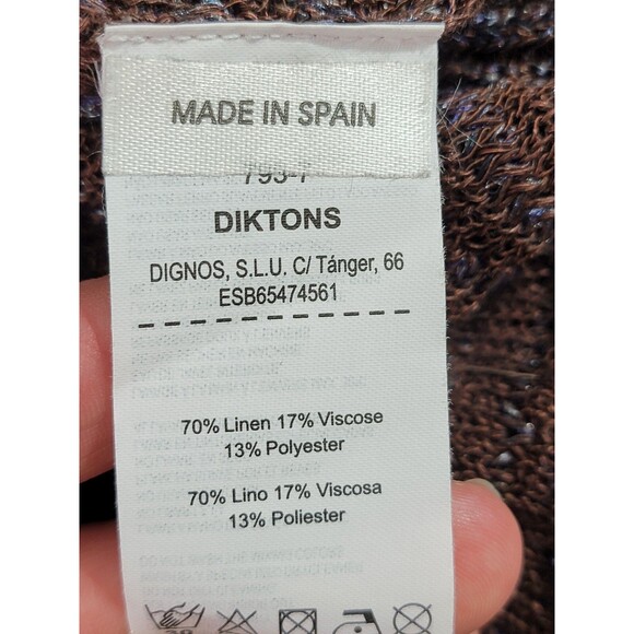 Diktons Barcelona 8/10 Open Linen Blend Lightweight Cardigan Sweater Knit EUC - Picture 9 of 10